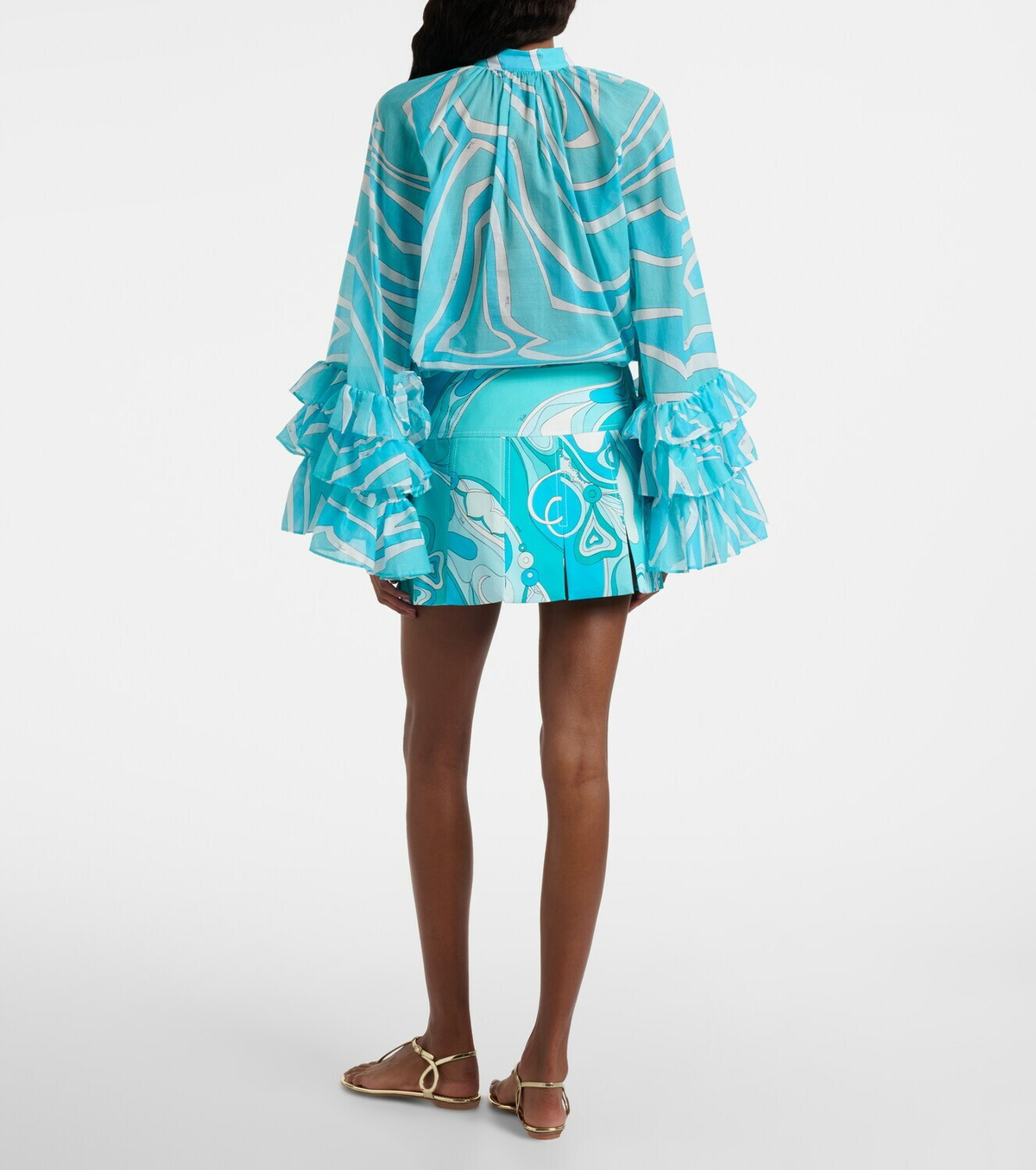 Pucci Orchidee cotton-blend gabardine miniskirt