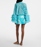 Pucci Orchidee cotton-blend gabardine miniskirt