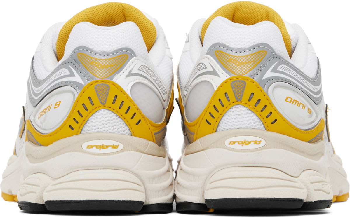 Saucony White & Yellow ProGrid Omni 9 TMY Sneakers