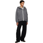 sacai Gray Cotton Cashmere Knit Hoodie