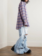 VETEMENTS - Wide-Leg Distressed Jeans - Blue