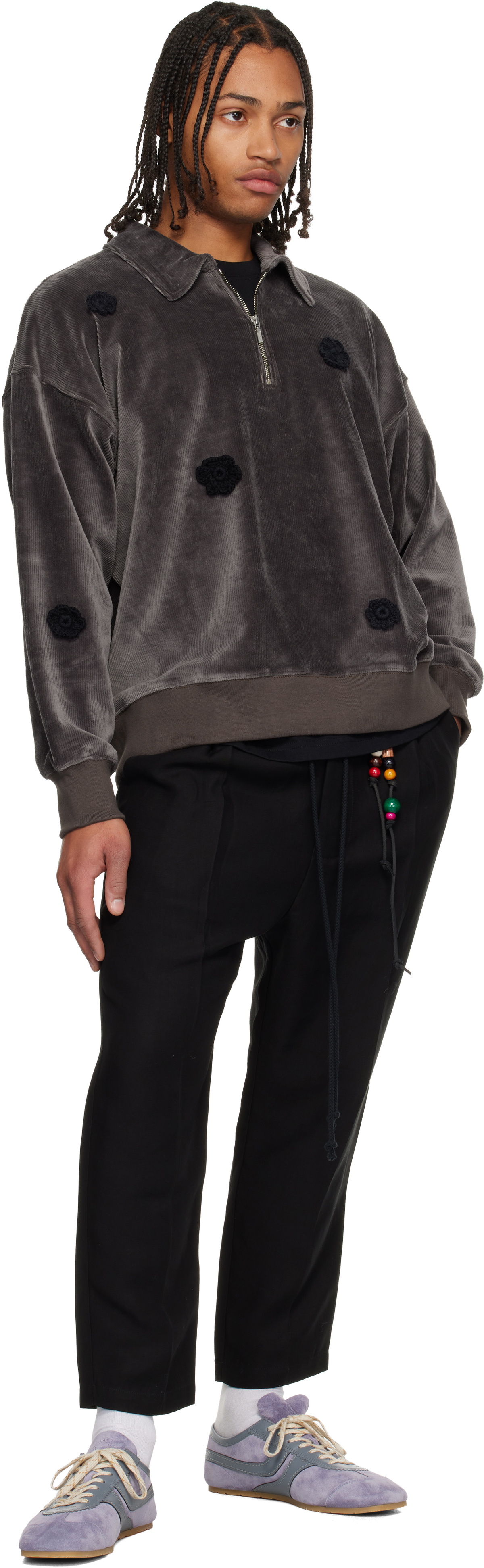 Song for the Mute Black Tencel Drape Trousers