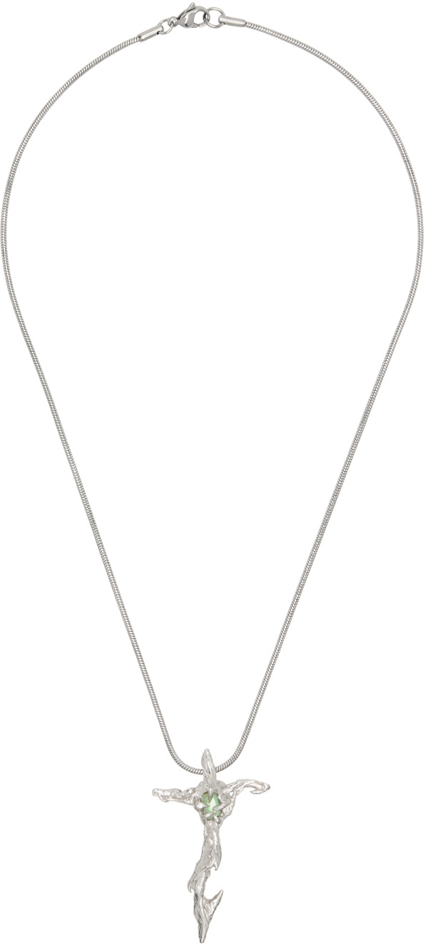 Harlot Hands SSENSE Exclusive Silver Muse Blade Pendant Necklace