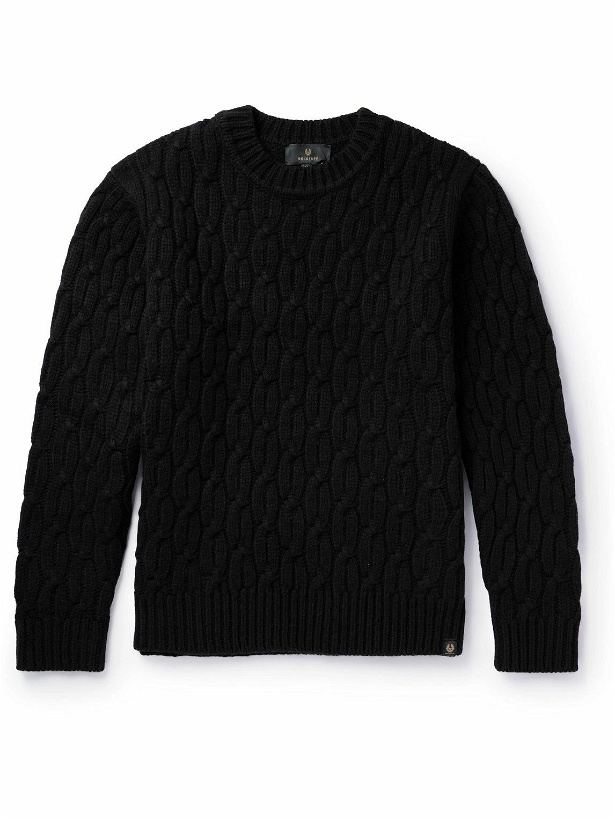 Photo: Belstaff - Grafton Cable-Knit Wool Sweater - Black