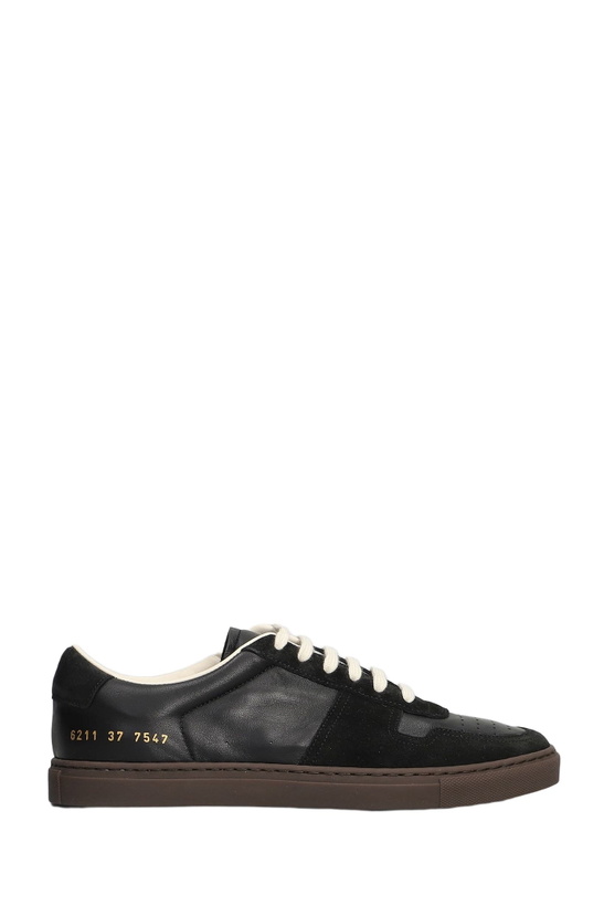 Photo: Common Projects Bball Slim Sneakers In Black Suede And Leather