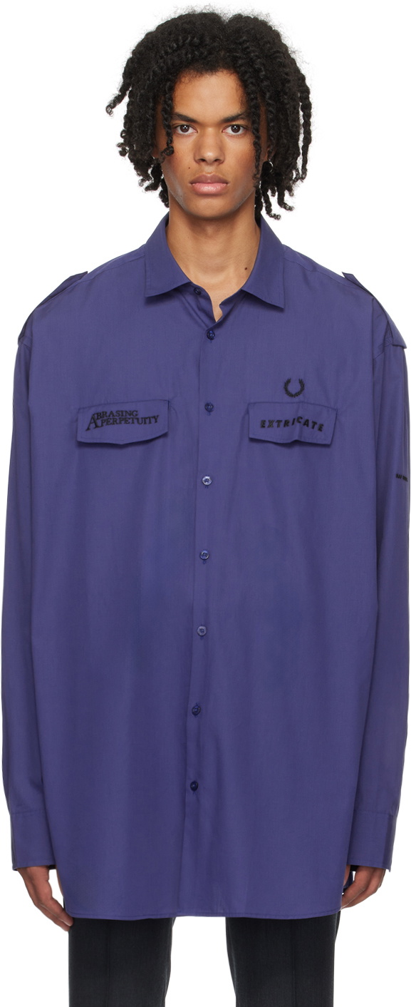 Raf Simons Blue Fred Perry Edition Shirt Raf Simons