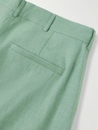 De Bonne Facture - Balloon Barrel-Leg Linen Trousers - Green