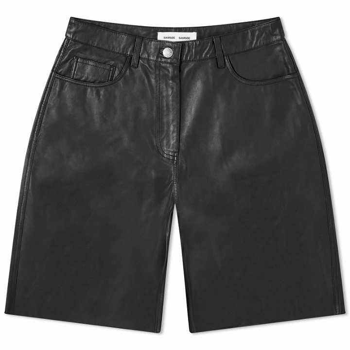 Photo: Samsøe Samsøe Women's Sashelly Leather Shorts in Black
