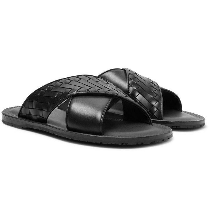 Photo: Bottega Veneta - Intrecciato Leather Sandals - Men - Black