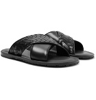 Bottega Veneta - Intrecciato Leather Sandals - Men - Black