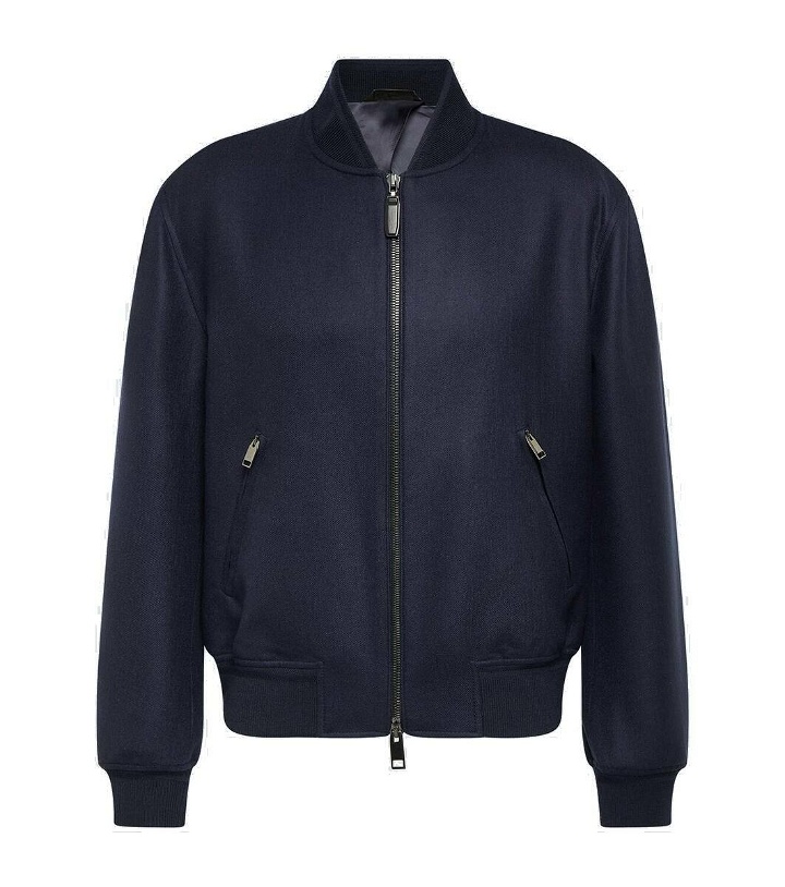 Photo: Brioni Wool and silk bomber jacket