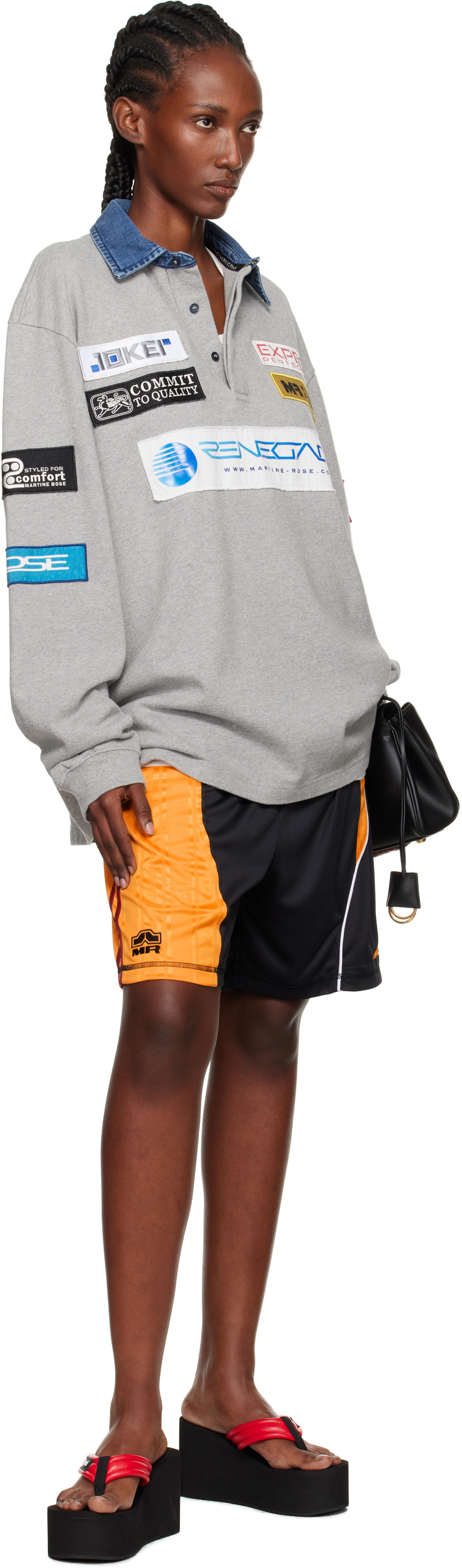 Martine Rose Black & Yellow Collage Football Shorts