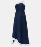 Staud Sirani asymmetric linen maxi dress