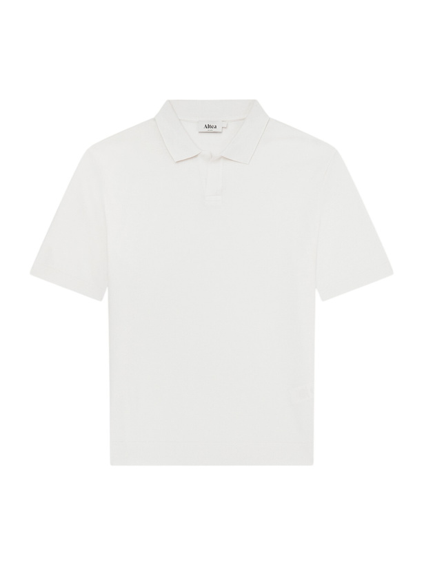 Photo: Altea - Pierre Honeycomb-Knit Cotton-Piqué Polo Shirt - White