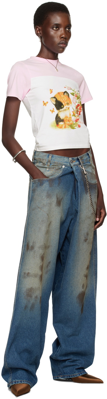 LU'U DAN Blue Kriss Kross Jeans