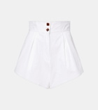 Adriana Degreas High-rise cotton-blend shorts