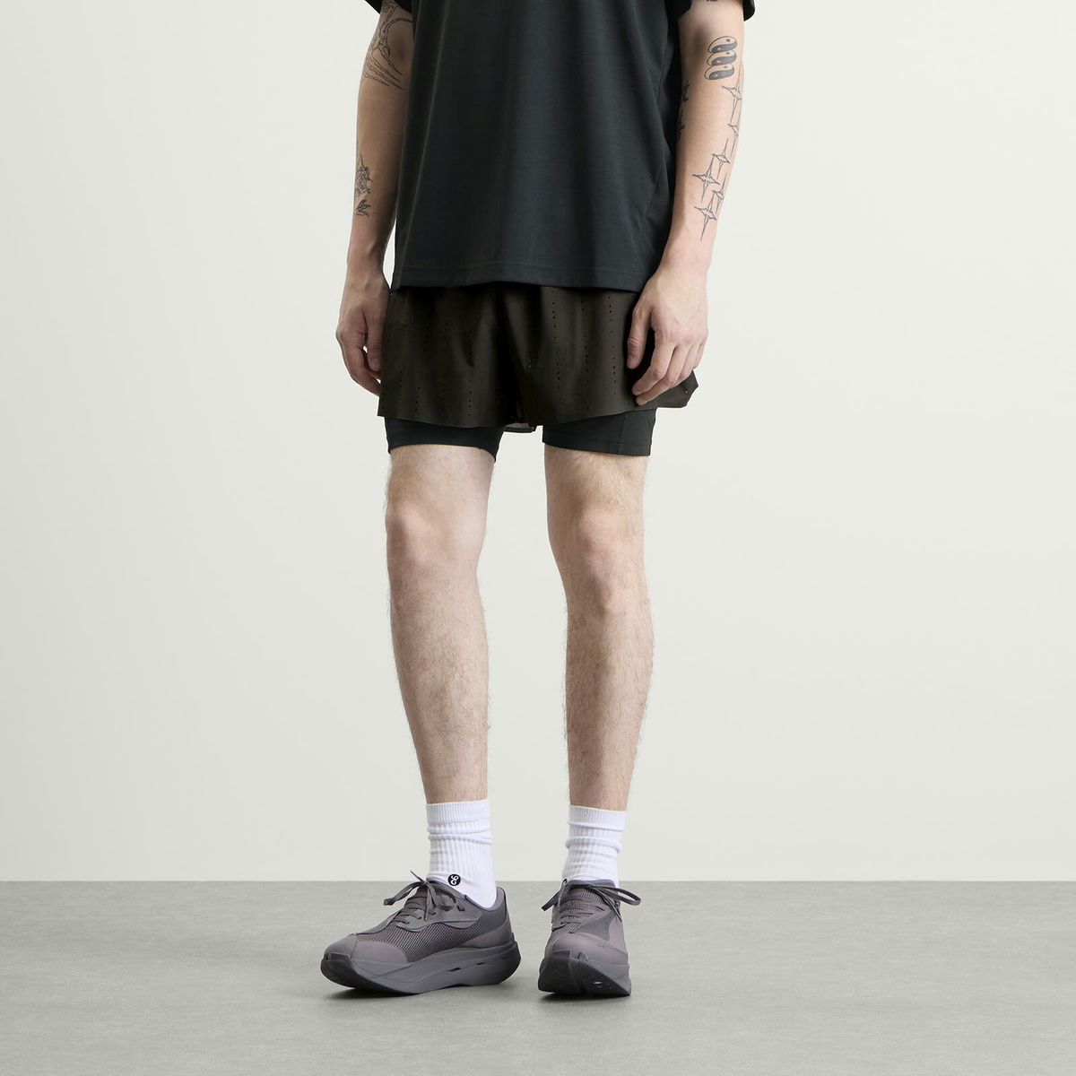 ON Men's x PAF Zero 2-in-1 Shorts in Molasses/Black