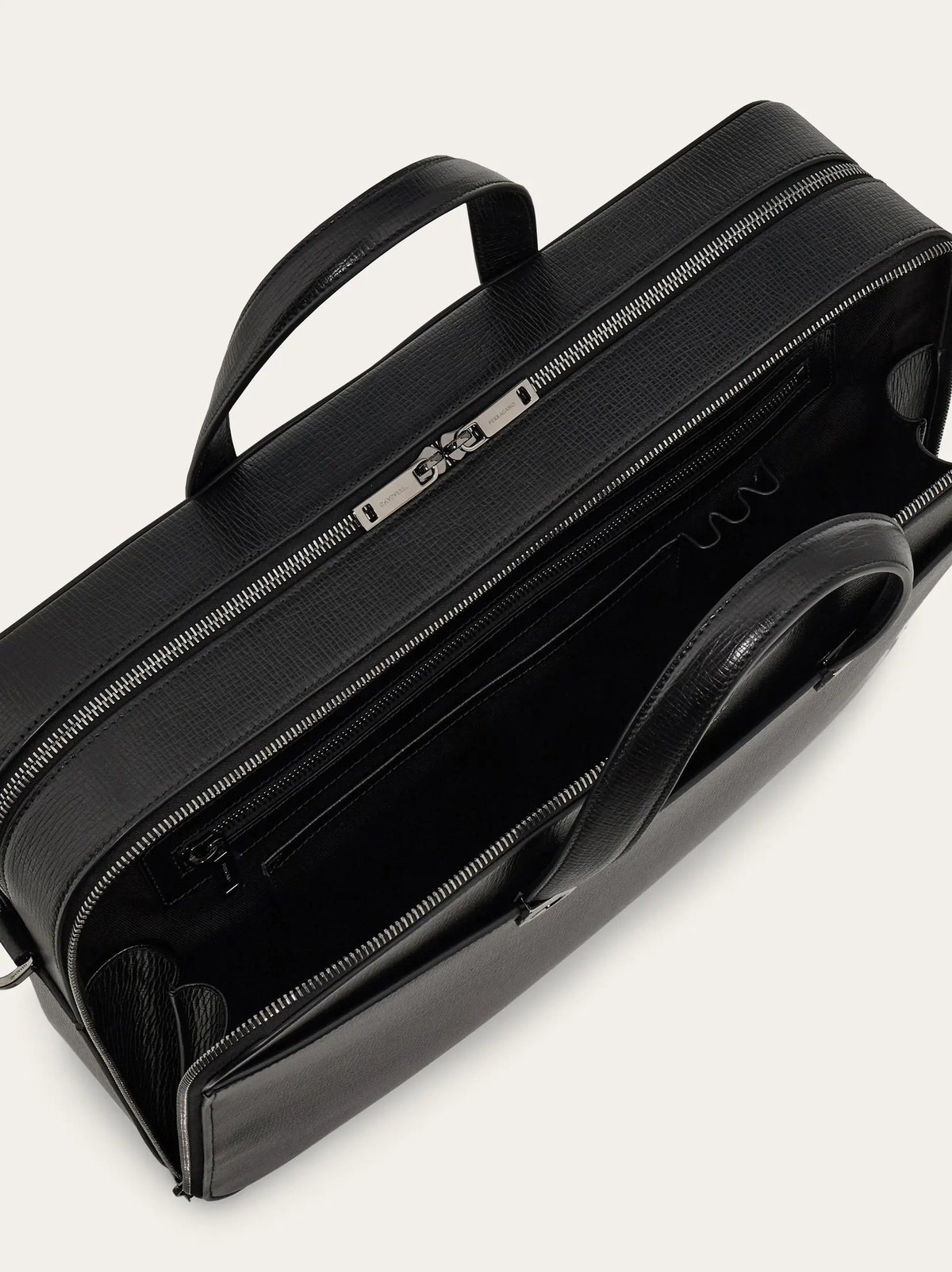 Ferragamo Mens Gancini briefcase in Black