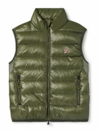 Moncler Grenoble - Logo-Appliquéd Mesh-Trimmed Quilted Ripstop and Stretch-Jersey Down Gilet - Green