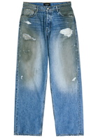 Nahmias Dirty Wash Distressed Straight-leg Jeans Denim