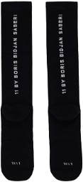 11 by Boris Bidjan Saberi Three-Pack Black Logo & Type Socks