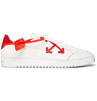 Off-White - 3.0 Polo Distressed Leather-Trimmed Twill Sneakers - Men - White