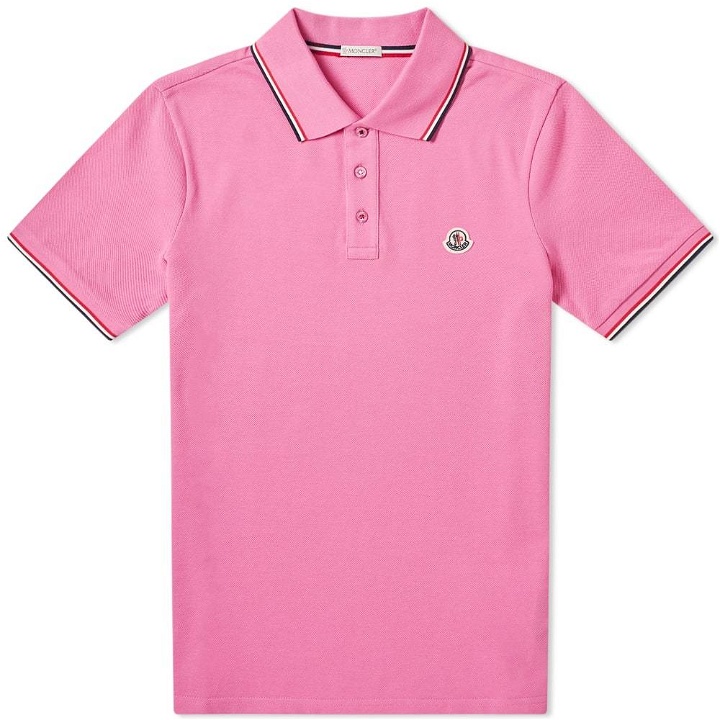 Photo: Moncler Classic Contrast Tipped Polo Pink