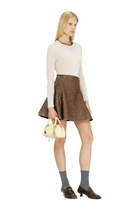Diesel Flared miniskirt in bonded material - Skirts Womens in Brown