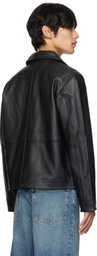 Sunflower Black Short Leather Jacket