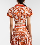 Dolce&Gabbana Majolica cropped cotton poplin blouse