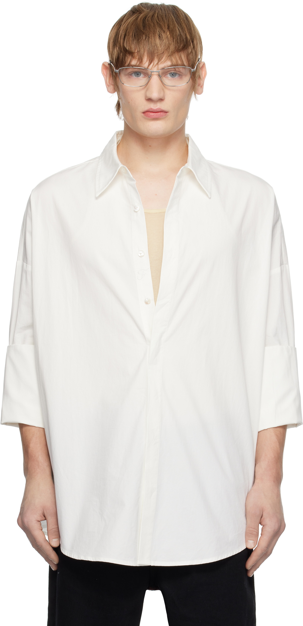 Fax Copy Express White Oversized Shirt