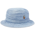 Polo Ralph Lauren - Loft Logo-Embroidered Cotton-Chambray Bucket Hat - Blue
