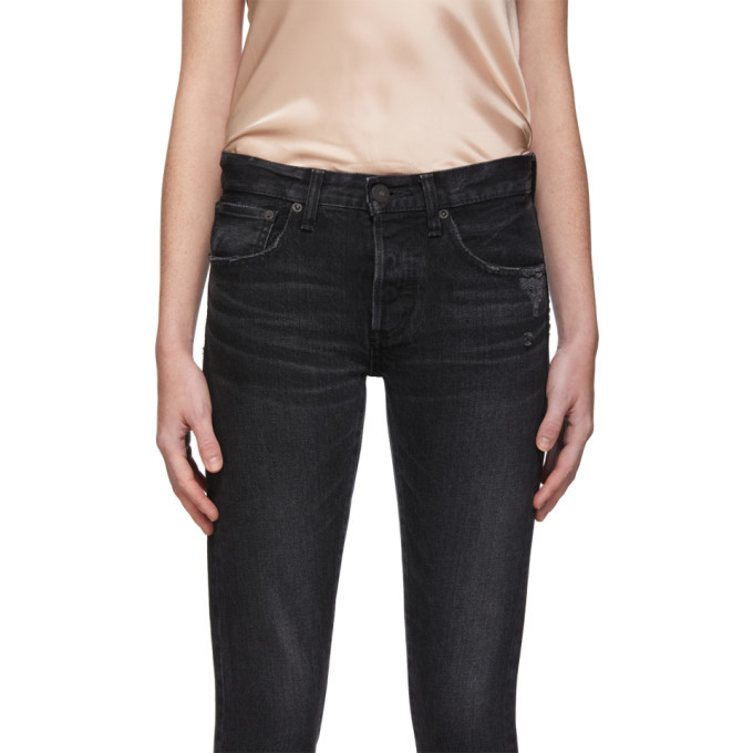 Moussy Vintage Black Staley Tapered Jeans
