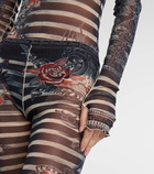 Jean Paul Gaultier Tattoo Collection printed tulle sleeves