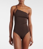 Saint Laurent One-shoulder satin bodysuit