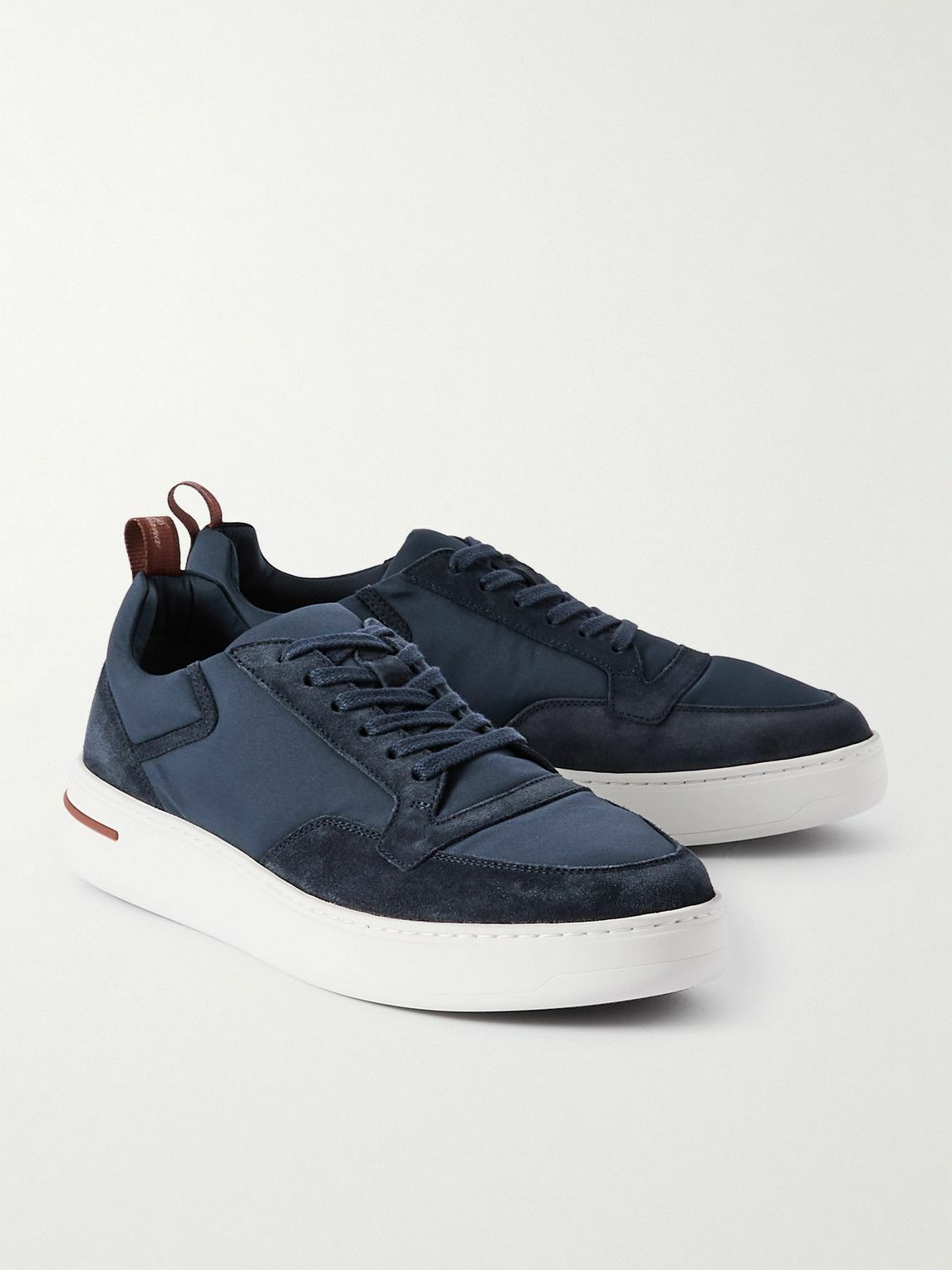 Loro Piana - Newport Walk Storm System® Suede-Trimmed Shell Sneakers - Blue