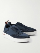 Loro Piana - Newport Walk Storm System® Suede-Trimmed Shell Sneakers - Blue