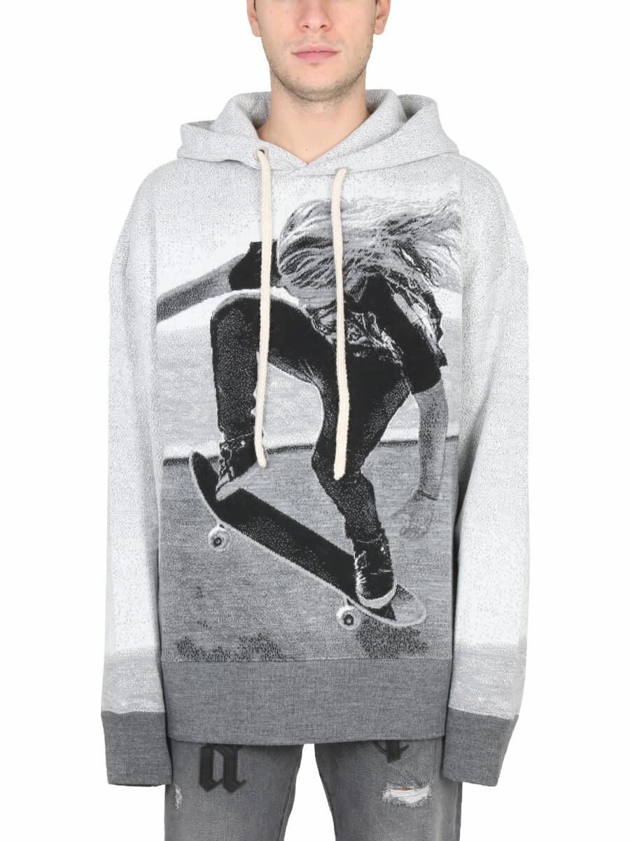 トップス Palm Angels Palms And Flames Hoodie Palm Angels Black Palms and Flames Hoodie Palm Angels