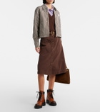 Moncler Belted denim midi skirt