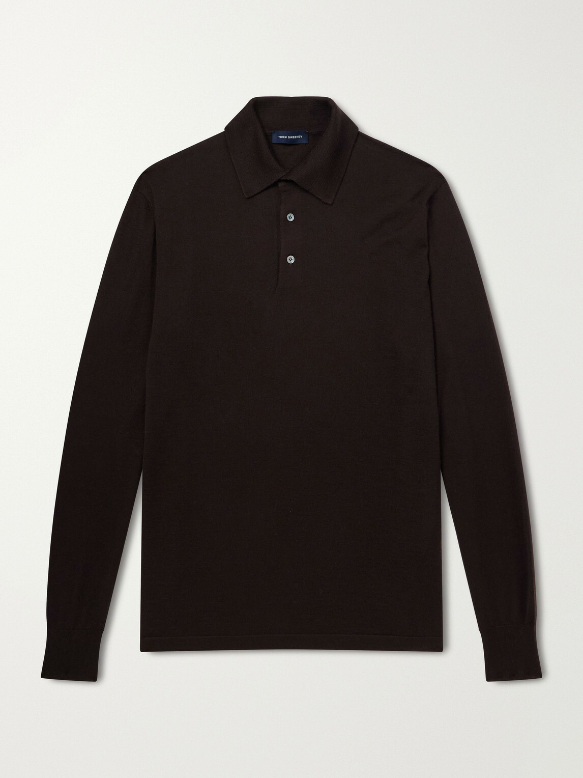 Thom Sweeney - Cashmere and Silk-Blend Jersey Polo Sweater - Brown