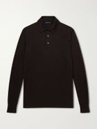 Thom Sweeney - Cashmere and Silk-Blend Jersey Polo Sweater - Brown