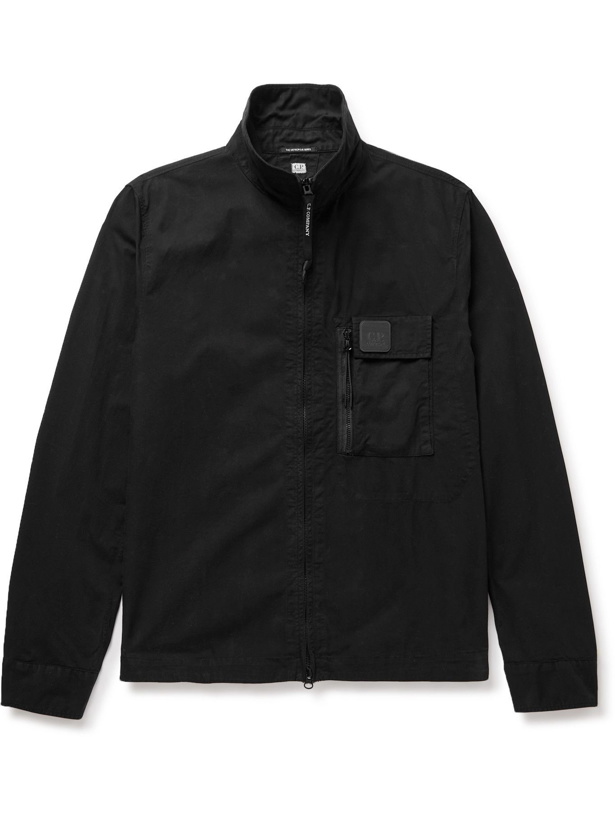 Photo: C.P. Company - Logo-Appliquéd Cotton-Gabardine Overshirt - Black