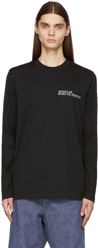 Photo: Moncler Black 'Born To Protect' Long Sleeve T-Shirt