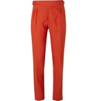 Anderson & Sheppard - Pleated Linen Trousers - Red