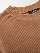 A.P.C. - Remy Logo-Embroidered Cotton-Blend Corduroy Sweatshirt - Brown