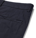 Altea - Milano Slim-Fit Stretch-Cotton Poplin Trousers - Men - Navy