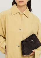 Toteme T-lock Suede Clutch - Dark Brown - One Size