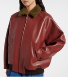 Marni Shearling-trimmed leather blouson jacket
