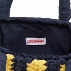 Charles Jeffrey Loverboy Women's Knitted Bucket Bag in Navy/Yellow 