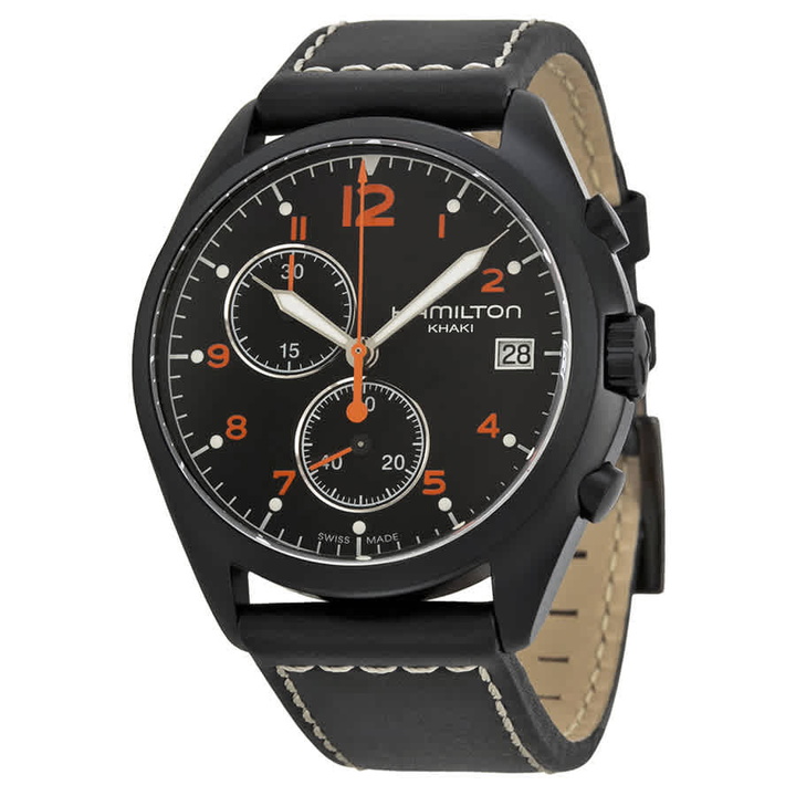 Photo: Hamilton Pilot Pioneer Chronograph Black Dial Mens Watch H76582733